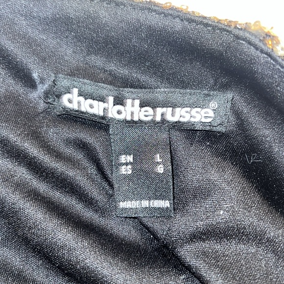 Charlotte Russe Women’s Strapless Cocktail Party Gold Sequin Mini Dress Large ✨✨ - Picture 7 of 12